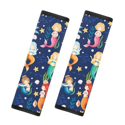 2 Pcs Seat Belt Cover for Kids, Mermaid Car Seat Strap Pads for Children, Soft Car Seat Belt Cushion Pads for Girls Women Babies Adults - color: Mermaid