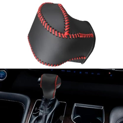 Riloer Gear Shifting Knob Cover, 1 PC Car Shift Knob Gear Handle Stick Protector Cover, Interior Shift Trims Compatible with Toyota Sienna 2021-2022 (Red Thread) - color: Red Thread