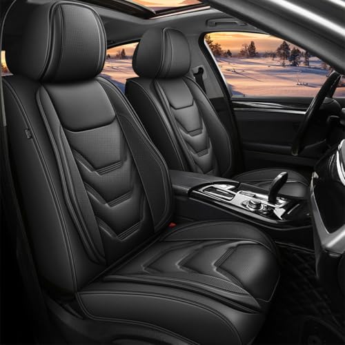 Car Seat Covers Fit for Ford Explorer 2004-2026 : 2 Front Set Leather Seat Covers Breathable Vehicle Cushion Waterproof Protector (Black) - color: #089-Black, size: 01-Explorer-2 front seat covers only
