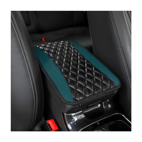 Car Center Console Cushion Pad, Universal Leather Waterproof Armrest Seat Box Cover Protector,Comfortable Car Decor Accessories Fit for Most Vehicle SUV (Blackish Green) - color: Blackish Green