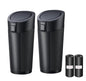 Car Trash Can with Lid, 2 Packs Leakproof Vehicle Garbage Bin, Compact Cup Holder Design, Includes 40 Trash Bags, Ideal for Car, Truck, Home, Office, Front & Back Seat Organizers (2-pack Black) - color: 2-pack Black