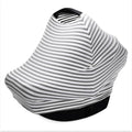 Parker Baby 4 in 1 Car Seat Cover for Girls and Boys - Stretchy Carseat Canopy, Nursing Cover, Grocery Cart Cover, High Chair Cover - Gray/White Stripes - color: Gray, White Stripes
