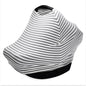 Parker Baby 4 in 1 Car Seat Cover for Girls and Boys - Stretchy Carseat Canopy, Nursing Cover, Grocery Cart Cover, High Chair Cover - Gray/White Stripes - color: Gray, White Stripes