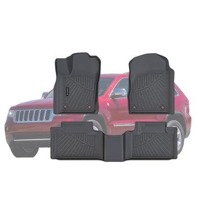 TPE Floor Mats for 2011-2021 & 2022 WK Jeep Grand Cherokee (Not for L) All Weather Car Floor Liners Fit Jeep Grand Cherokee Accessories Black - size: 2011-22|For WK Jeep Cherokee|1st