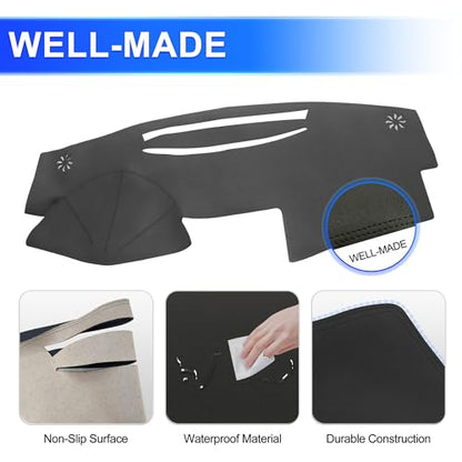 Leather Dashboard Cover Compatible with Toyota Camry XV40 2007-2011 – PU Leather Dash Mat, Easy Clean UV Protection, No Glare Interior Accessory