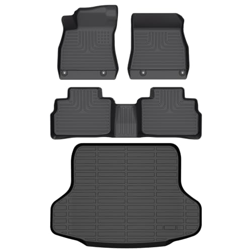 AIPOIL® Floor Mats & Cargo Liner Set for 2020-2025 Nissan Sentra All Weather Protection TPE Anti-Slip Automotive Full Set Custom Car Mats Accessories - Black - style: 23) For Sentra 2020-2025 Full Set