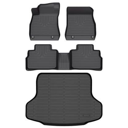 AIPOIL® Floor Mats & Cargo Liner Set for 2020-2025 Nissan Sentra All Weather Protection TPE Anti-Slip Automotive Full Set Custom Car Mats Accessories - Black - style: 23) For Sentra 2020-2025 Full Set