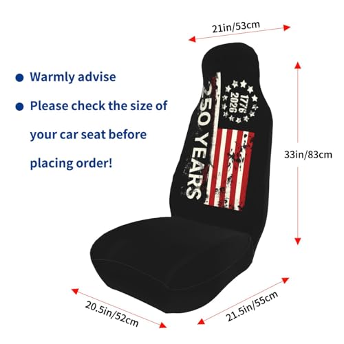 250 Years Anniversary Front Seat Covers 2 Pack, Vehicle Seat Protector Car Mat Covers, Fit Most Bucket Seats - color: 250 Years Anniversary