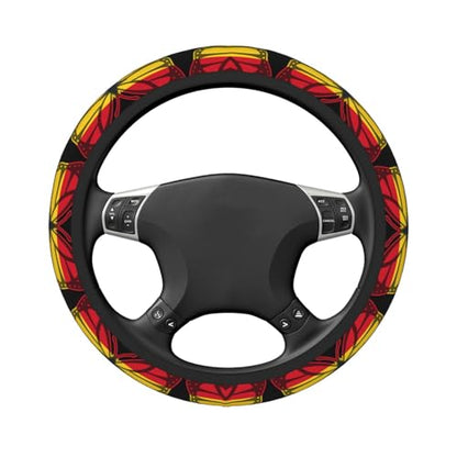 Butterfly Ghanaian Flag Universal Steering Wheel Cover Non-Slip Grip Floral Design for Cars/Trucks/Suvs (Fits 14.5"-15" Wheels)