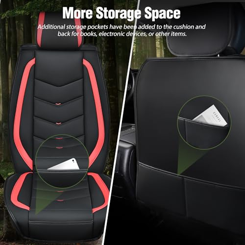 Nilight Car Seat Covers Custom Fit 2007-2024 Chevy Silverado GMC Sierra 1500 2500HD 3500HD Waterproof Wear-Resistant Faux Leather Anti Slip Cushion Set (2PCS Front Cover) - color: Front Sets 2 Seat, style: Chevy Silverado/GMC Sierra 2007-2024
