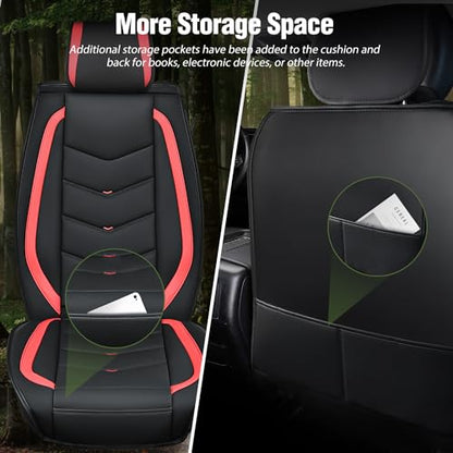 Nilight Car Seat Covers Custom Fit 2007-2024 Chevy Silverado GMC Sierra 1500 2500HD 3500HD Waterproof Wear-Resistant Faux Leather Anti Slip Cushion Set (2PCS Front Cover) - color: Front Sets 2 Seat, style: Chevy Silverado/GMC Sierra 2007-2024