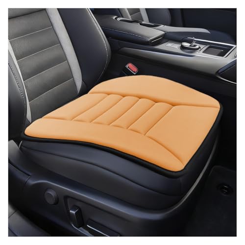 Linen Car Seat Cushion, Comfort Memory Foam Automotive Seat Pad for Long Driving, Breathable Non-Slip Bottom Vehicle Seats Protector for Sedan, SUV, Truck, Office, and Home Chair(Orange) - color: Orange