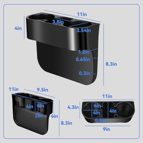 Car Cup HolderSeat Wedge Cup Holder for Car, Seat Gap Filler Cup Organizer Storage Box with Coaster (Black 1Pcs) - color: Black