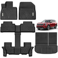 YITAMOTOR Floor Mats for Kia Telluride 2025-2020 7/8 Seater, All Weather TPE Rubber Mat, Custom Fit Kia Telluride Accessories Floor Liners Full Set, 1st & 2nd & 3rd Row & Backrest Mat & Cargo Liner - style: 2020-2025 Kia Telluride 7/8 Seater| Full Set