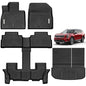YITAMOTOR Floor Mats for Kia Telluride 2025-2020 7/8 Seater, All Weather TPE Rubber Mat, Custom Fit Kia Telluride Accessories Floor Liners Full Set, 1st & 2nd & 3rd Row & Backrest Mat & Cargo Liner - style: 2020-2025 Kia Telluride 7/8 Seater| Full Set