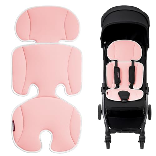 Momcozy Stroller Cooling Pad | Universal Soft Cooler Pad, Breathable & Adjustable Seat Liner | Detachable 2-Piece Cooling Cushion | Fits Strollers, Crib, High Chair, Bassinet, Swing - color: Pink