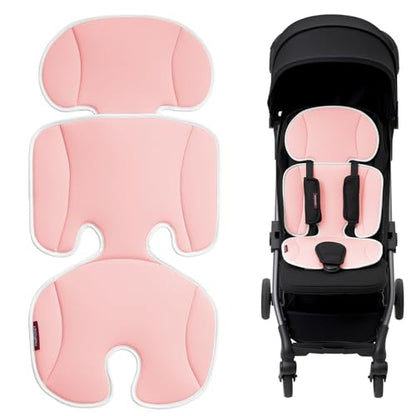 Momcozy Stroller Cooling Pad | Universal Soft Cooler Pad, Breathable & Adjustable Seat Liner | Detachable 2-Piece Cooling Cushion | Fits Strollers, Crib, High Chair, Bassinet, Swing - color: Pink