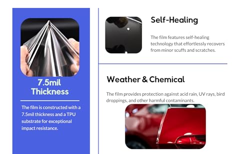 Ufilm Door Edge Protector PRE-Cut Guard Scratch Paint Protection Film with Strong American Glue Clear and Black Universal Car Truck (1 in x 50 ft) - size: 1 in x 25 ft