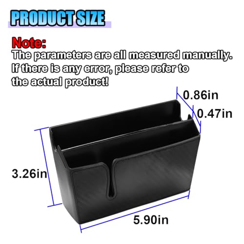 Universal Carbon Fiber Car Storage Box - Multifunctional Cell Phone Holder Auto Dashboard Pocket Organizer with Sticky - Car Interior Accessories for Storing Phone Card Key Pen Coin (Long)