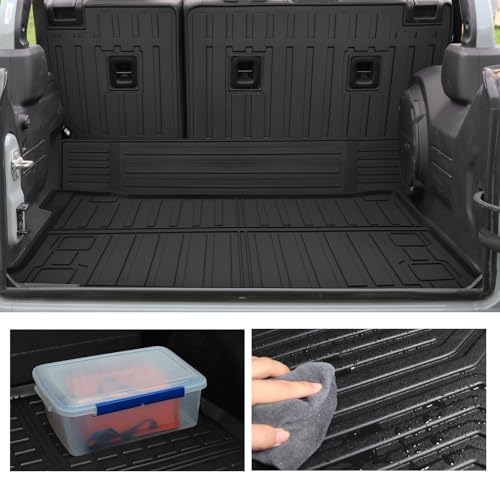 for 2021-2025 2026 Jeep Wrangler JL 4XE Hybrid 4 Door (Not JL or JK) Floor Mats Cargo Liner and Backrest Mats TPE All Weather Accessories (for 2021-2026 Jeep Wrangler 4XE Full Set) - color: for 2021-2026 Jeep Wrangler 4XE Full Set