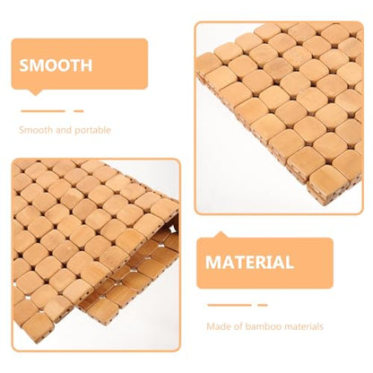 DECHOUS Natural Bamboo Chair Cushion Summer Cooling Car Seat Cover Pad for Office Chair - Breathable Seat Cushion Mat Comfort and Durability - 16.2 Inch