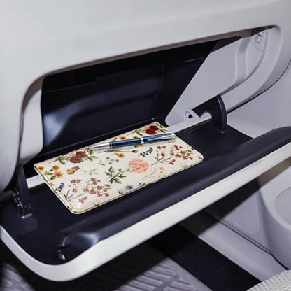 CoBak Car Registration and Insurance Holder - Vehicle Glove Box Car Organizer,Auto Truck Comparment Accessories Case with Magnetic Closure for Driver License,Cards - color: L-Butterfly Wonderland