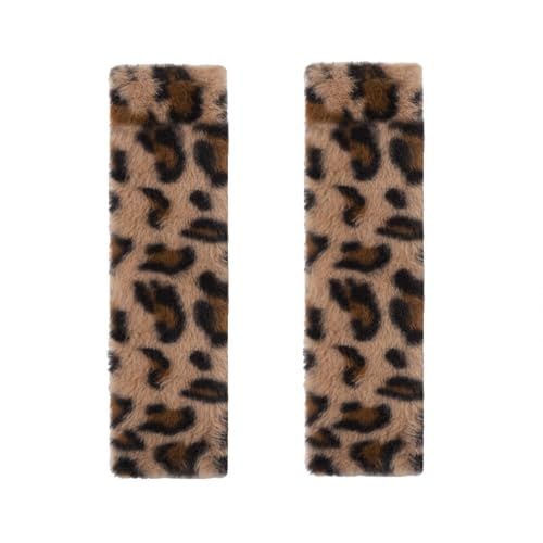 2 Pack Seat Belt Cover Pad, Cute Plush Leopard Print Seatbelt Covers Seatbelt Shoulder for More Comfortable Driving, Plush Fluffy Soft Seat Belt Cover, Car Interior Accessories - color: Leopard Print