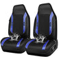 CAR PASS Sporty High Back 3D Oxford Waterproof Car Seat Cover Two Front, Universal Carbon Fiber Leather Bucket Seat Cover All Weather, Airbag Compatible Fit Sports Car SUV Sedan Truck Black Blue - color: Black and Blue