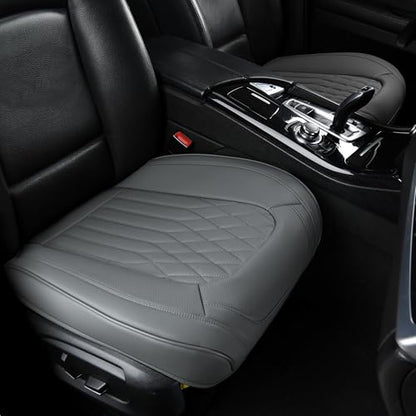 BWTJF Gray Car Seat Cover 2 Pack, Universal Leather Front Seat Covers Bottom Protector, Anti-Slip and Full Wrapping Edge Compatible with Most of Vehicles - SUVs/Sedans/Pickup Trucks - color: Gray, size: StyleB-Lozenge