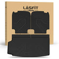 LASFIT Trunk Mat & Backrest Mat for Volvo XC90 2026-2016, All Weather TPE Custom Fit Cargo Liner for Volvo XC90 Cargo Mat, Black, Easy to Clean - size: 2016-2026|For Volvo XC90|Cargo Mats&Backrest Mats