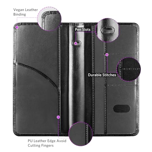 CoBak Car Registration and Insurance Holder - Vehicle Glove Box Car Organizer,Auto Truck Comparment Accessories Case with Magnetic Closure for Driver License,Cards - color: L-Cowhide Black
