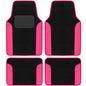 BDK Hot Pink Carpet - Two-Tone Faux Leather Automotive Floor Mats, Included Anti-Slip Features and Built-in Heel Pad, Stylish Floor Mats for Cars Truck Van SUV - color: Hot Pink
