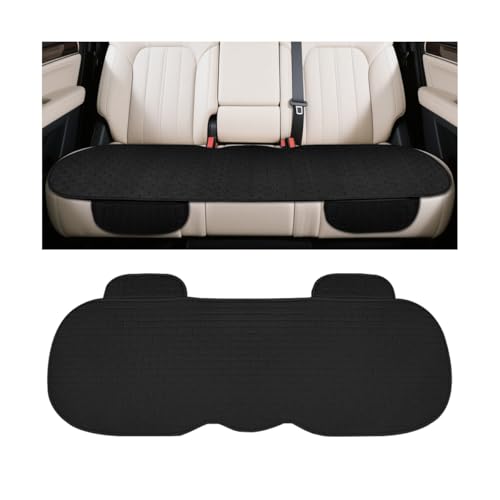 Car Back Seat Cover, Anti-Slip Long Vehicle Rear Bench Protectors with Storage Pocket, Breathable Comfortable Auto Interior Seating Bottom Protection Accessories, Universal Fit (Black)