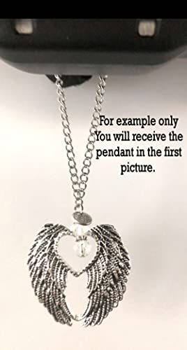 Hidden Hollow Beads Rear view Mirror Car Charm Ornament, Sun Catcher, Hanging Pendent, Stainless Steel Chain. Comes in a Gift Bag (Pendant) - size: Pendant