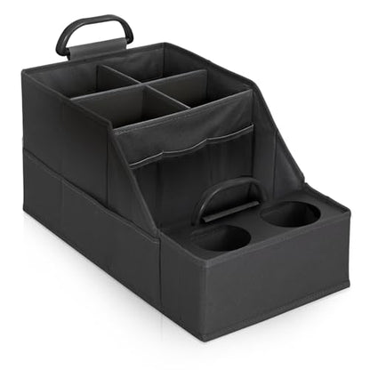 Car Seat Organizer- Backseat Car Organizer with 12 Storages Compartments and 2 Cup Holders, Organizers and Storage, Front Seat for Travel Kids,Black