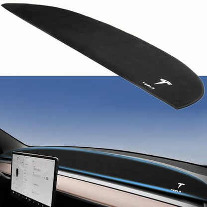 2025 Dashboard Cover for Tesla Model Y Dashboard and Glare Protection，not fit for Model Y Juniper 2025 (Model Y, White Logo, 2021-2024)