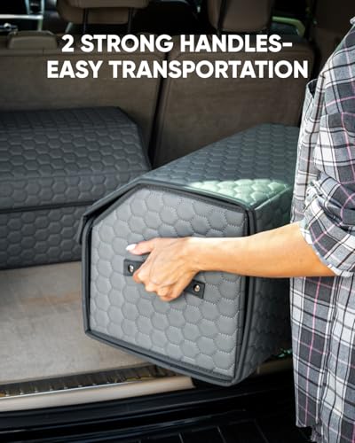 Owleys Car Tote Bundle - Trunk Organizer Set - Gray Interior Accessories (Gray 21.6" + 17.7") - color: Gray 17+21