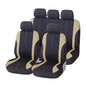 AICEL 9 Piece Car Seat Covers Full Set, Front and Rear Split Bench Auto Seat Protectors, Two-Tone Washable Automotive Seat Covers Universal Fit for Most Cars, Sedan, Truck, SUV - color: Beige