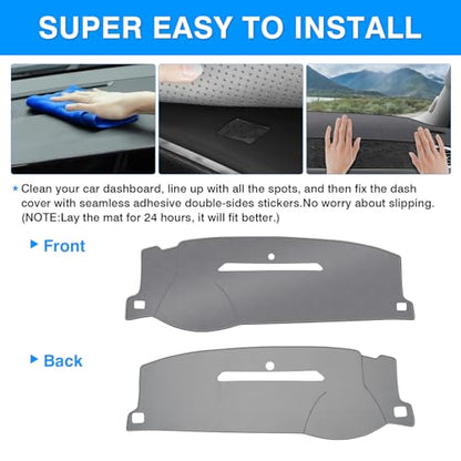 Autorder Gray Dashboard Cover Mat for 2007-2013 Chevy Chevrolet Silverado Sierra, 2007-2014 Chevy Tahoe Suburban Denali Avalanche & GMC Yukon/XL & Only One Glove Box Accessories Polyester Dash Cover - size: Gray 07-13 Silverado 1 Glove Box