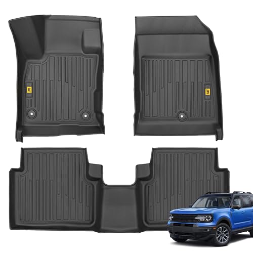 CAT® JustFit™ 3D All Weather Floor Mats for Ford Bronco Sport ONLY 2021-2026, Custom Fit Heavy-Duty Rubber Car Mats Full Set for 4 Door Models, (Not for Rubberized Floors)