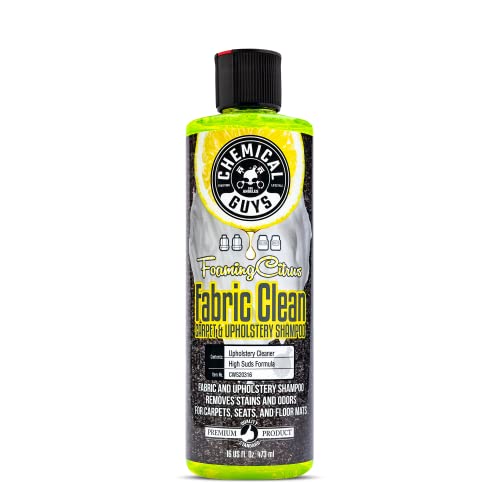 Chemical Guys Foaming Citrus Fabric Clean, Carpet and Upholstery Cleaner - Car Carpet Cleaner for Seats, and Floor Mats, Safe for Home, Office & More, Citrus Scent - 16 oz - size: 16 Fl Oz (Pack of 1)