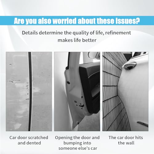 4PCS Car Door Edge Guards, Auto Side Door Protector Car Door Self Adhesive Anti-Collision Trim Strip, Universal Car Body Anti-Scratch Bumper Guard for Car SUV Truck (Silver)