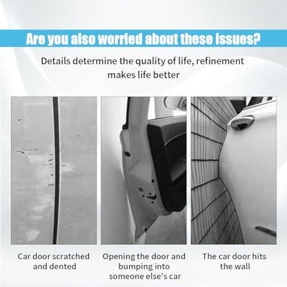 4PCS Car Door Edge Guards, Auto Side Door Protector Car Door Self Adhesive Anti-Collision Trim Strip, Universal Car Body Anti-Scratch Bumper Guard for Car SUV Truck (Silver)