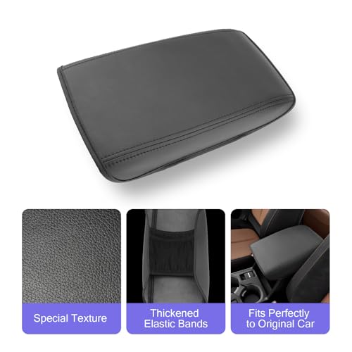 LUWU 2026 Forester Center Console Cover Compatible with 2026 Forester Accessories [ONLY for Touring/Wilderness/Premium] Armrest Cover Armrest Console Cover PU Leather Material (Thin Black)