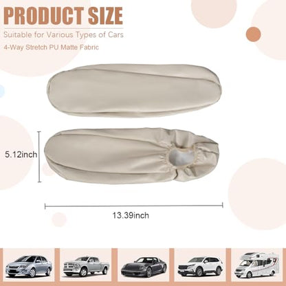 JDDRY Car Front Seat Armrest Covers Leather,Car Armrest Protectors,Auto Arm Rest Cover Replacement,Universal for MPV/SUV/Truck(Beige,2PC) - color: Beige-2PC