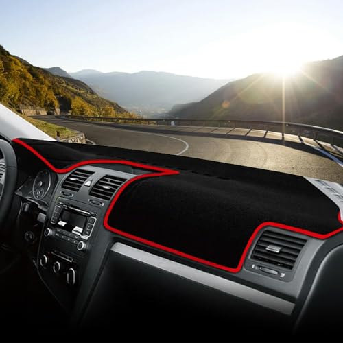 Car Dashboard Cover Anti-Scratch Dash Cover Interior Dash Covers - for VW for Jetta 5 A5 MK5 2006 2007 2008 2009 2010, A Red Side