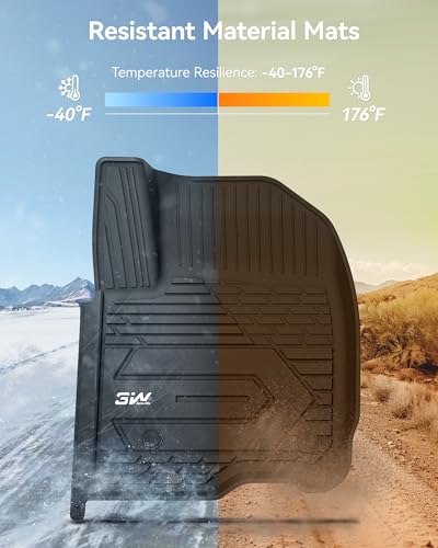 3W Floor Mats Fit for 2019-2024 2025 Chevy Silverado/GMC Sierra 1500 & 2020-2024 2025 Chevrolet Silverado/GMC Sierra 2500 HD/3500HD Crew Cab TPE All Weather Custom Fit, with Factory Carpeted Storage - size: Chevy Silverado & GMC Sierra Floor Mats