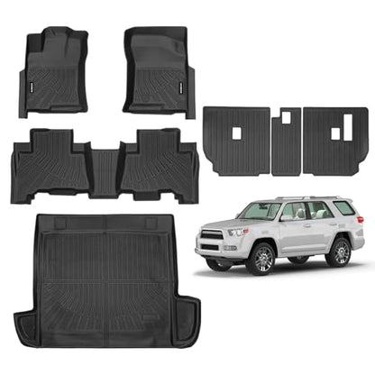 Naibeve Floor Mats for 2010 2011 2012 Toyota 4Runner-All Weather Custom for Toyota 4Runner Floor Mats & Cargo Mats & Backrest Mats Waterproof Interior Accessories - size: 6)4Runner|2010-2012