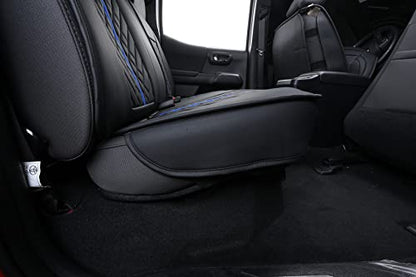Tomatoman Tacoma Rear Seat Covers 2005-2024 2025 2026 TRD Sport Offroad Limited SR5 V6 Crew Double Extended Cab Truck Back Car Cushions with Waterproof Faux Leather (Rear Seat/Black-Blue) - color: Rear Seat/Black-Blue