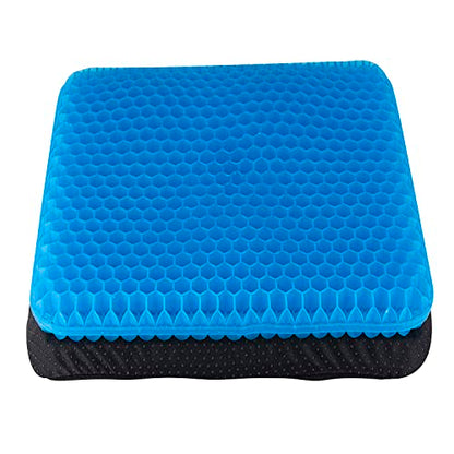 Gel Seat Cushion, Chair Cushions with Non-Slip Cover, Breathable Honeycomb Car Seat Cushion for Pressure Relief Back Pain, Home Wheelchair Office Chair Cushion (16x14x1.6 inch)